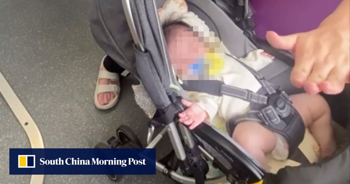 Hong Kong police alerted after man seen repeatedly hitting baby’s foot in train