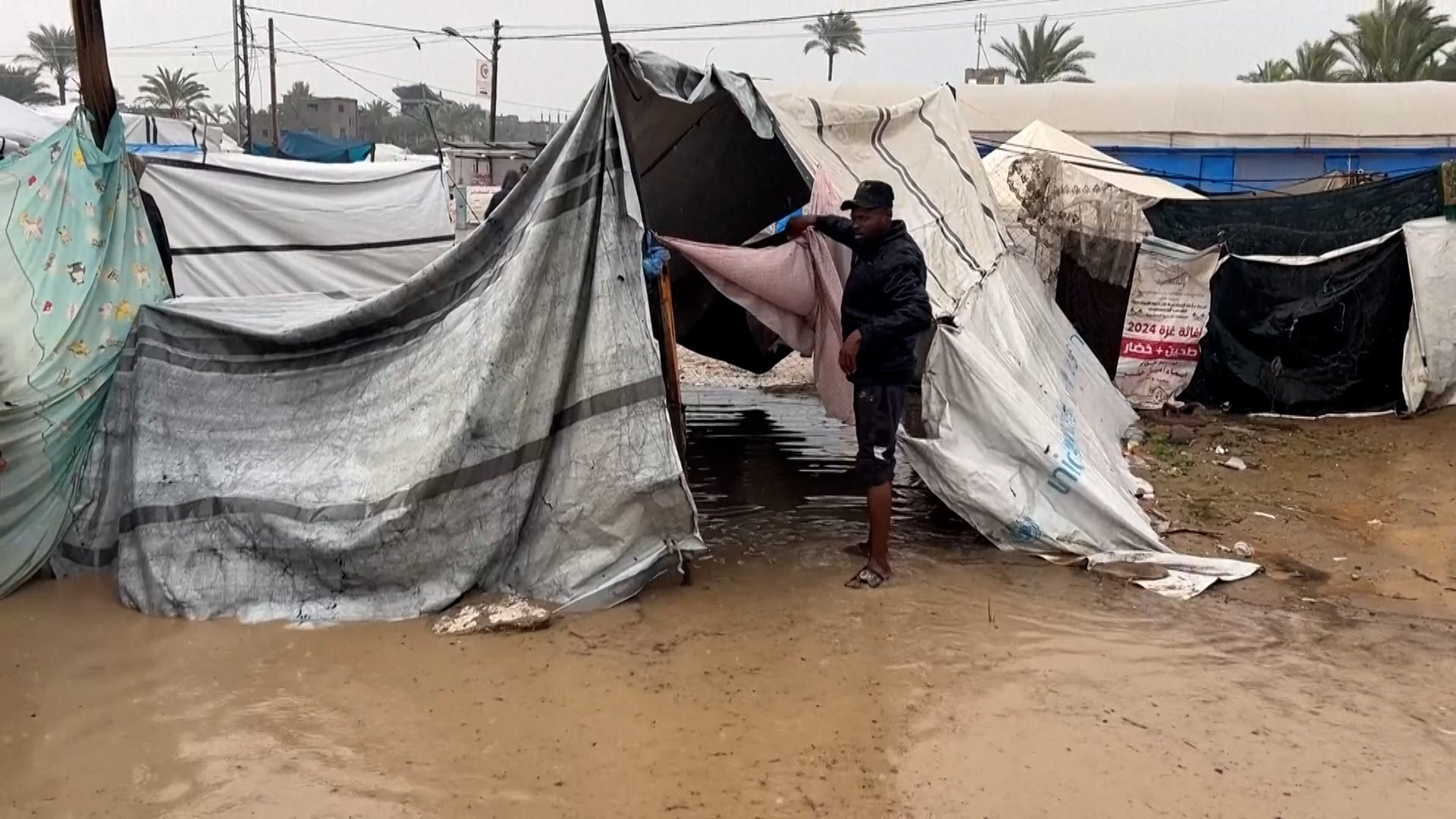 Video: Winter storm brings flooding misery to Gaza