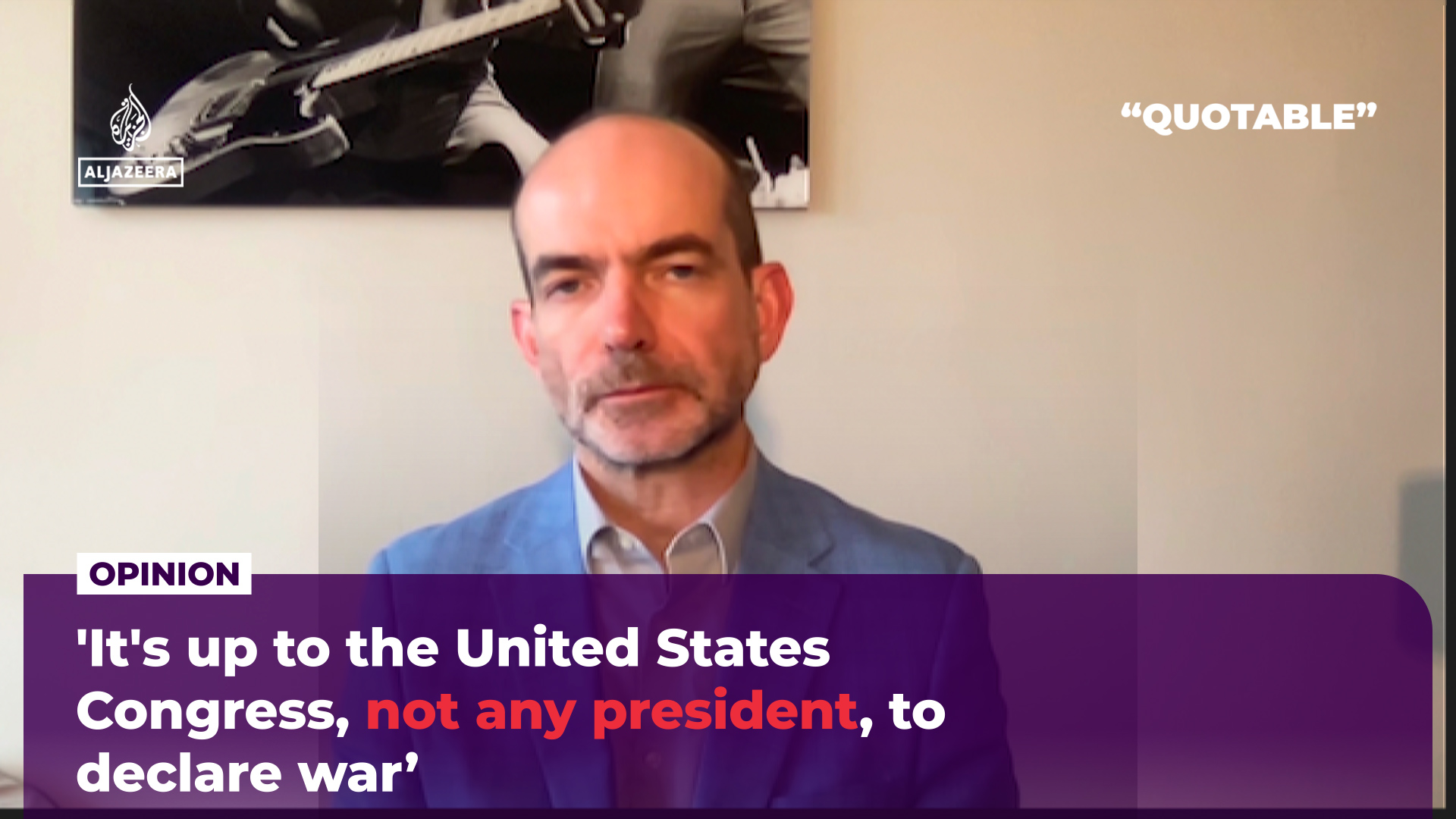 ‘It’s up to the United States Congress, not any president, to declare war’