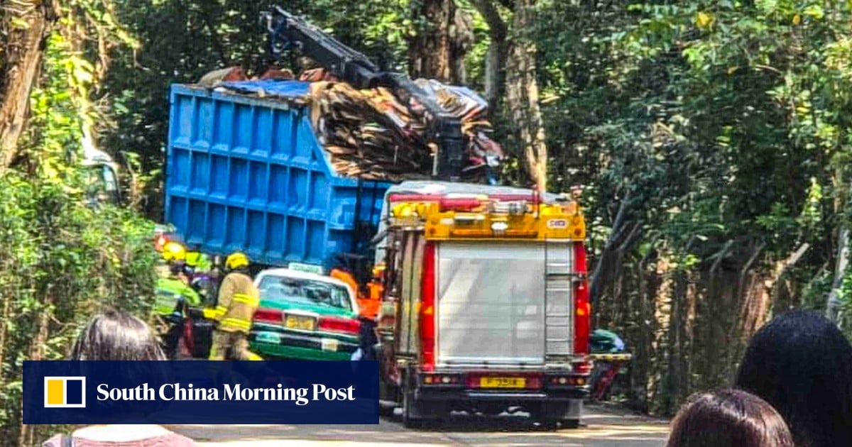 Hong Kong truck driver arrested after crash kills cabby and passenger