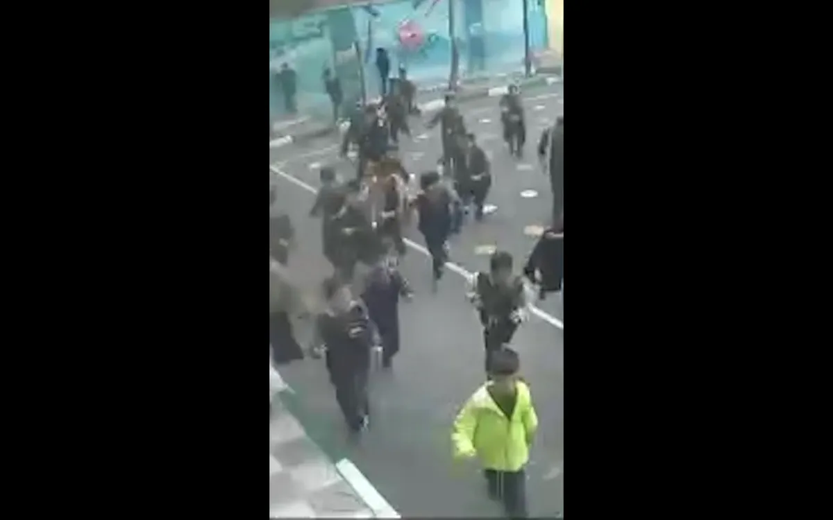 CCTV video captures moment strike lands next to boys’ school in Iran