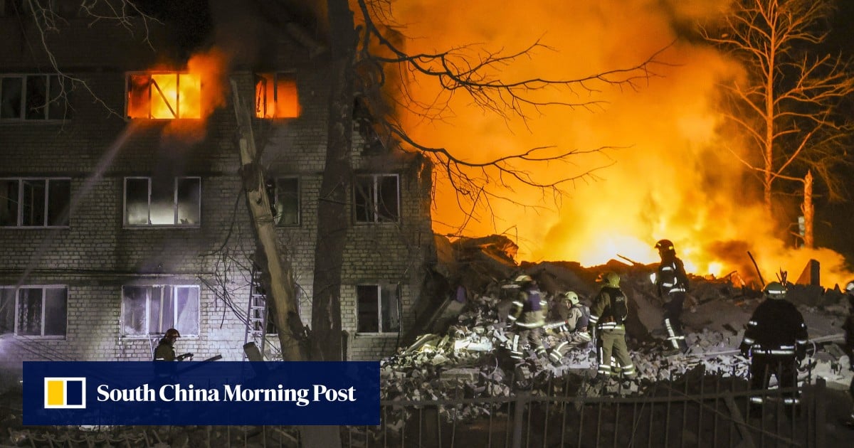 At least 7 killed in Ukraine as Russian missile hits Kharkiv apartment building