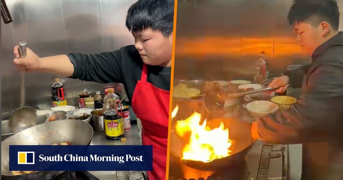 China boy, 14, skilled in wok spinning, praised for cooking in parents’ eatery to help ease burden