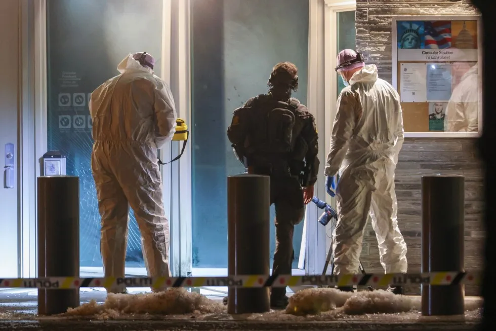 Police in Norway investigate an explosion outside the US Embassy in Oslo