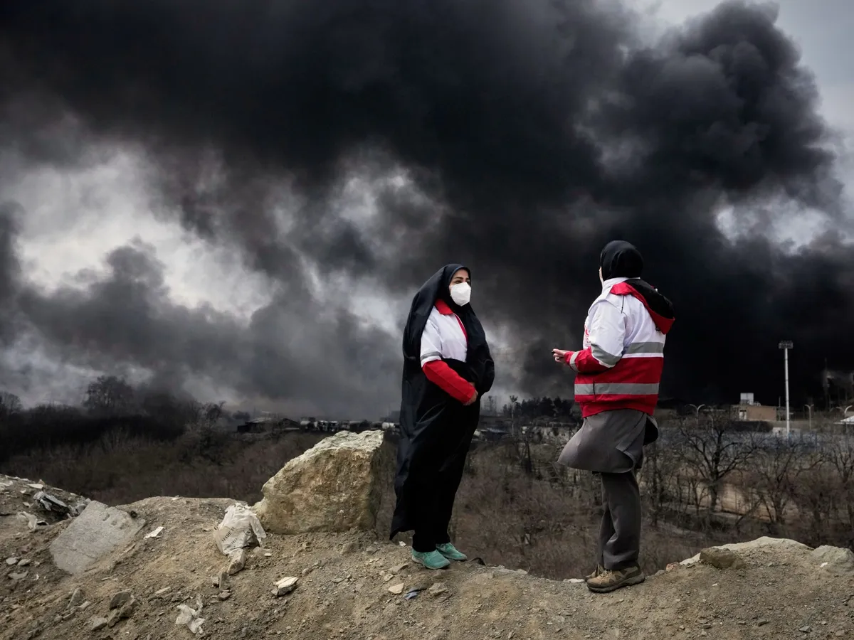 Aftermath in Iran of US and Israeli air strikes