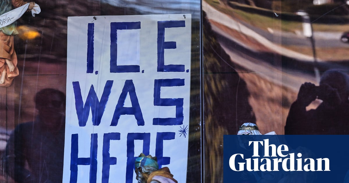 ‘The holy family is in hiding’: nativity scenes at US churches push back on ICE