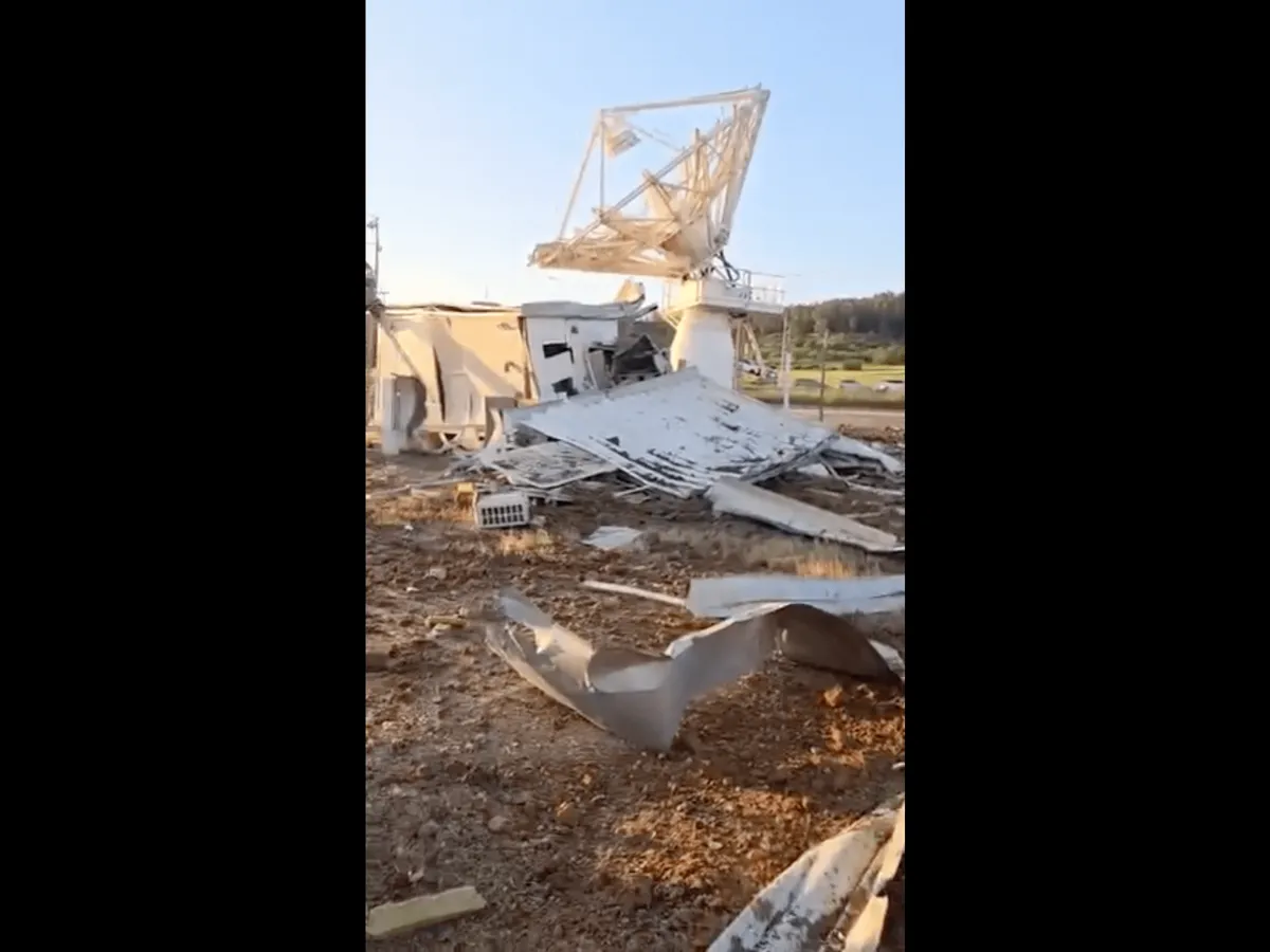 Moment ‘Hezbollah missile’ strikes Israeli radar station