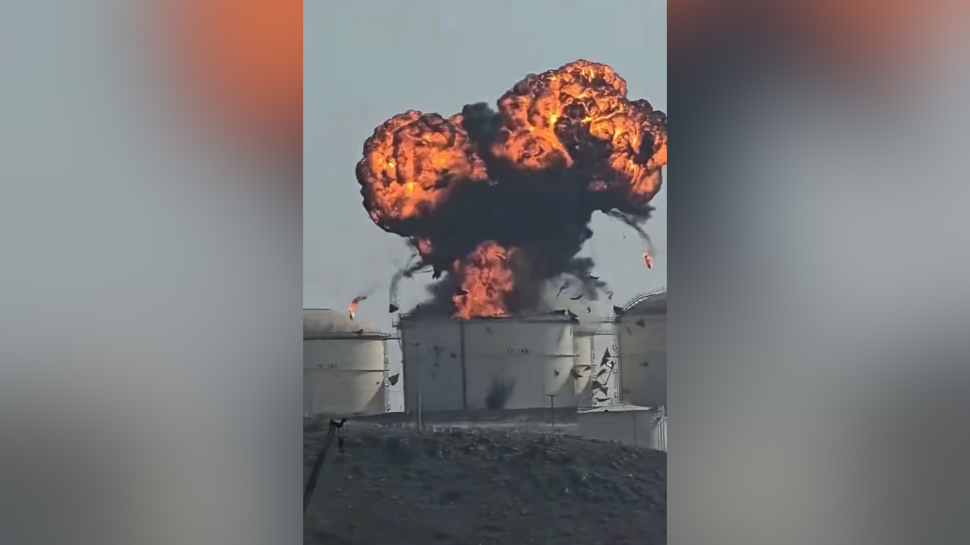 Ship crew film drone strike on oil facility at Oman’s Salalah port