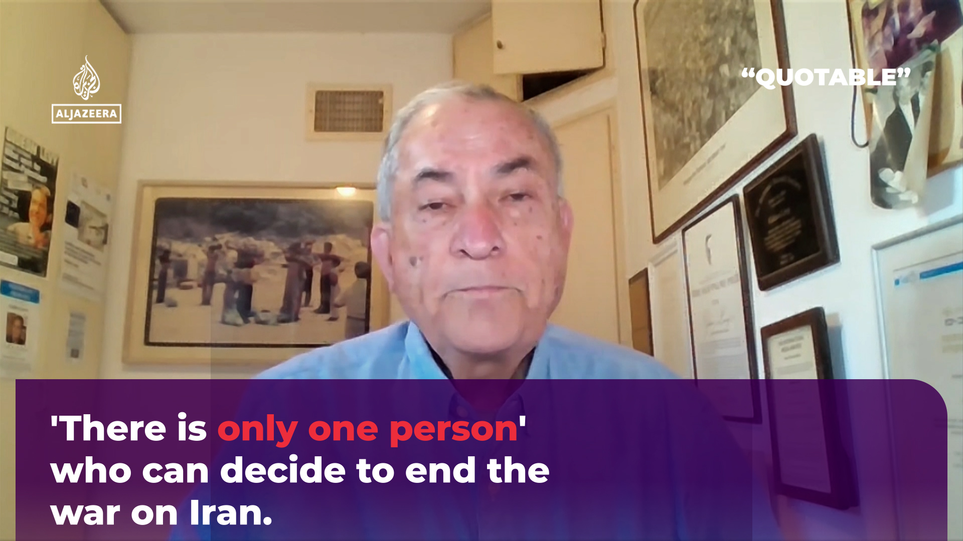 There is only one person’ who can decide to end the war on Iran