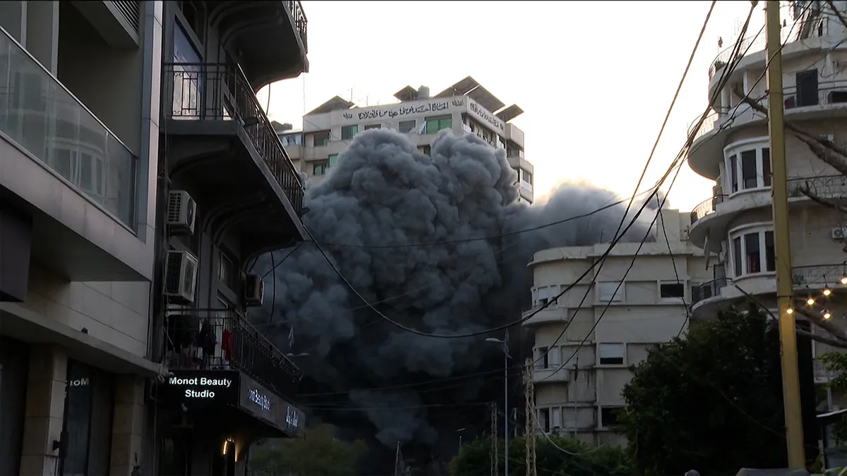 Israel launches air attack on Beirut during live Al Jazeera broadcast