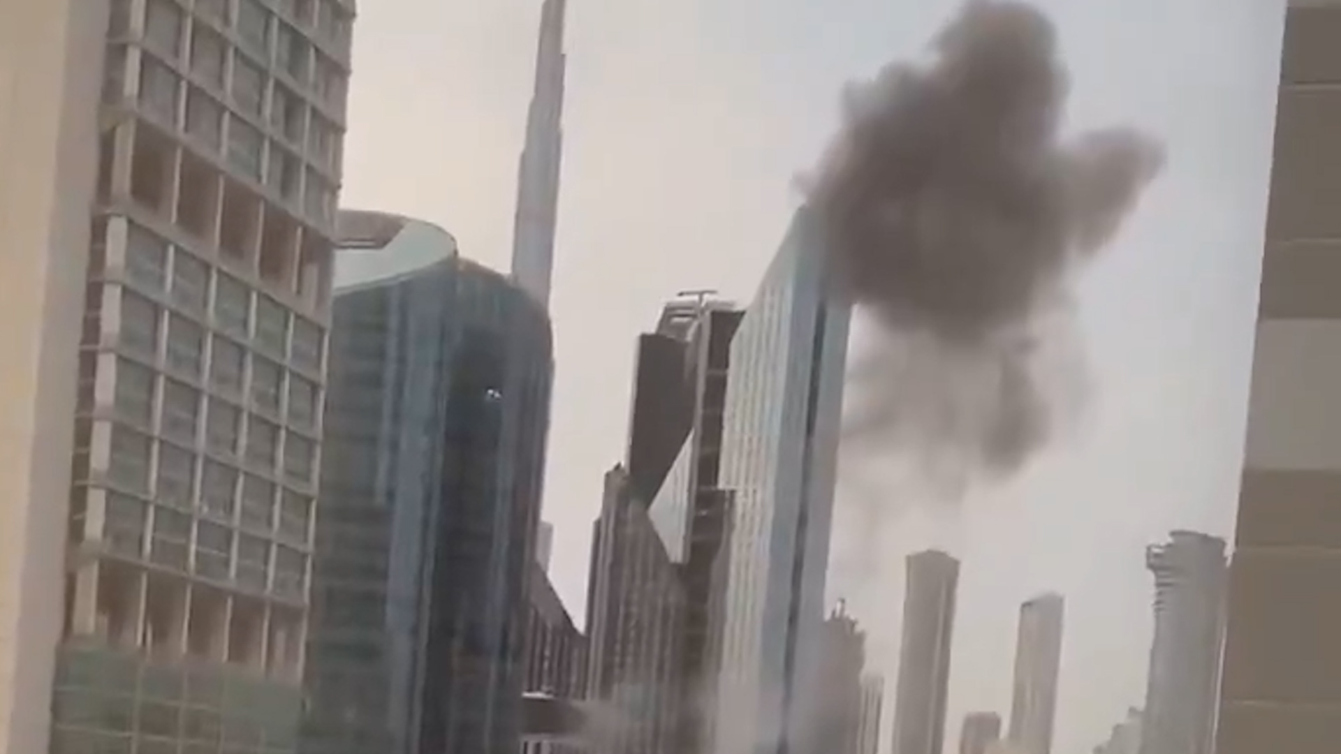 Black smoke seen after blasts in Dubai financial district