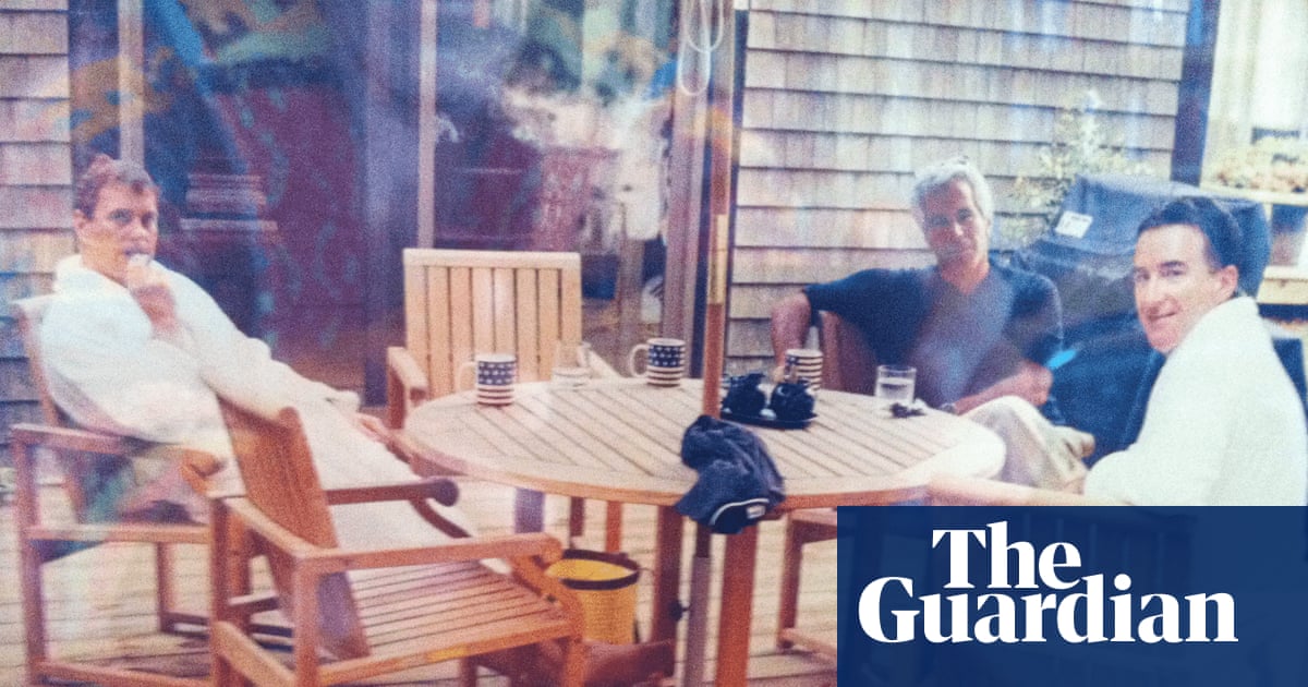 Andrew and Peter Mandelson pictured in bathrobes with Jeffrey Epstein