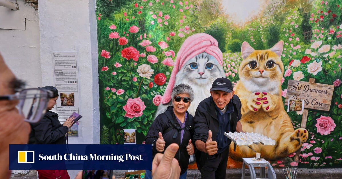 Purrs of approval for Yau Ma Tei cat mural as community art project draws crowds