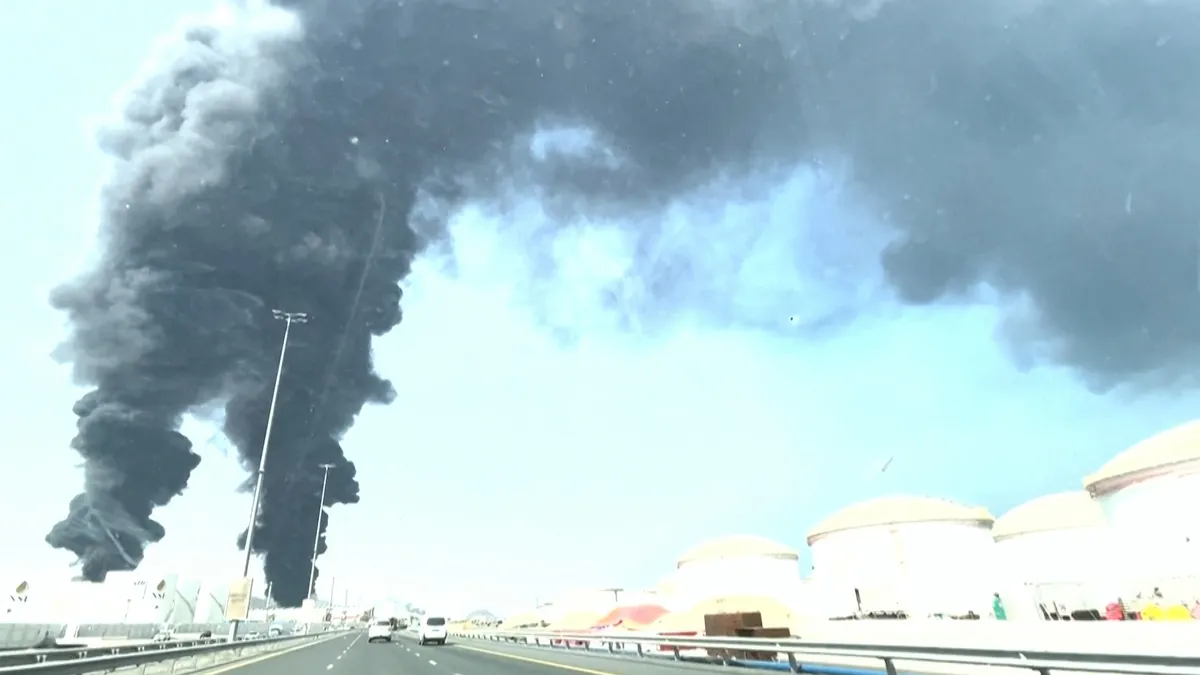 Smoke rises from Fujairah oil facility in UAE
