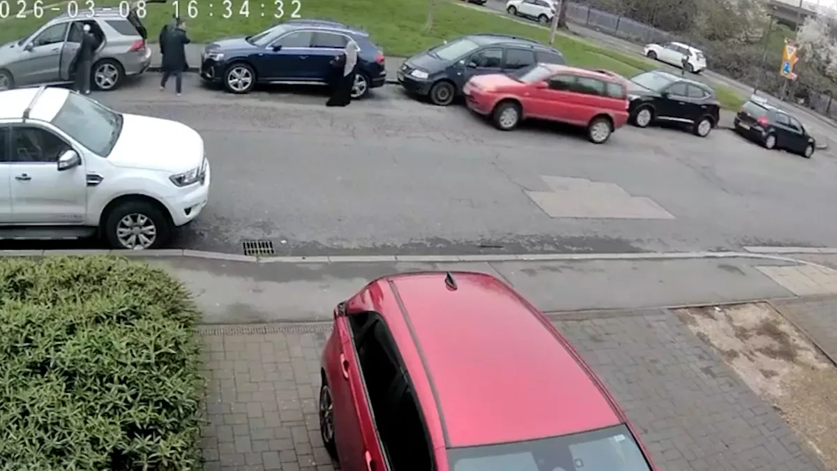 Moment car slams into Muslim woman in broad daylight