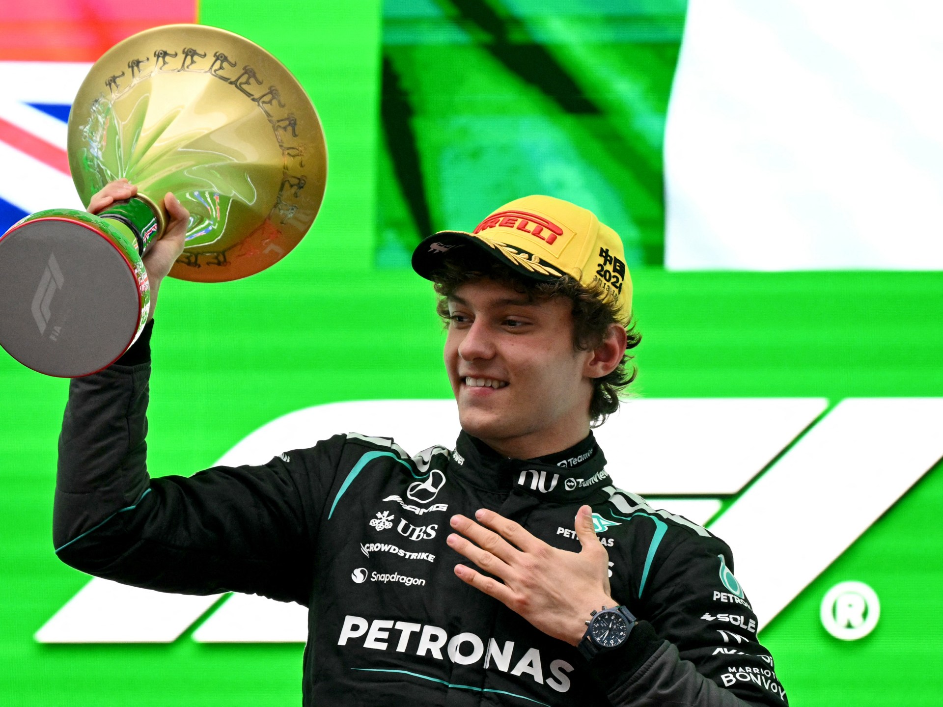 Mercedes teenager Kimi Antonelli wins first F1 in China; Russell second