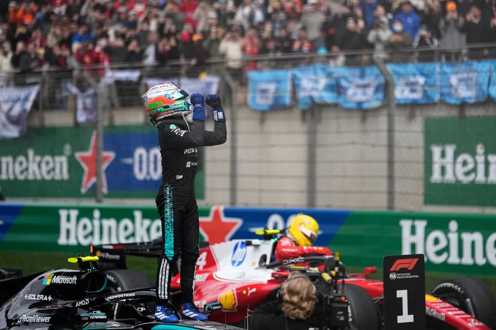 Kimi Antonelli takes his first F1 win with victory in China to extend Mercedes’ dominant start