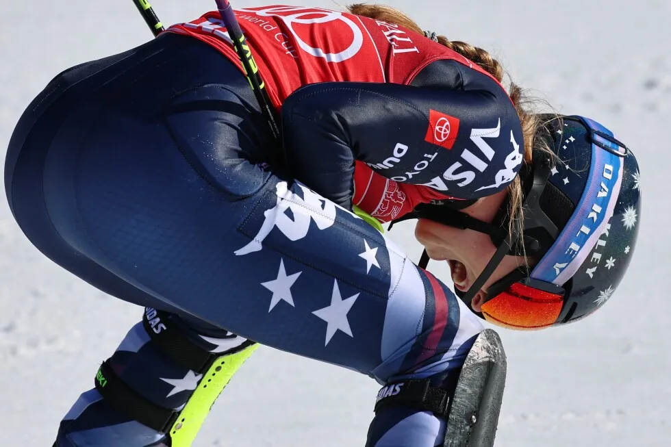 Olympic champion Shiffrin takes record 8th slalom win of season but main rival Aicher is 2nd