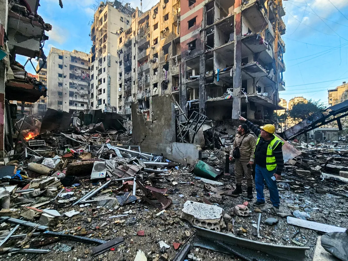 Destruction in Beirut as bombing and mass displacement continue