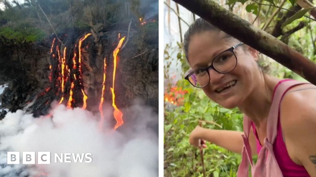 Watch: Reunion resident gets close to lava from erupting volcano 