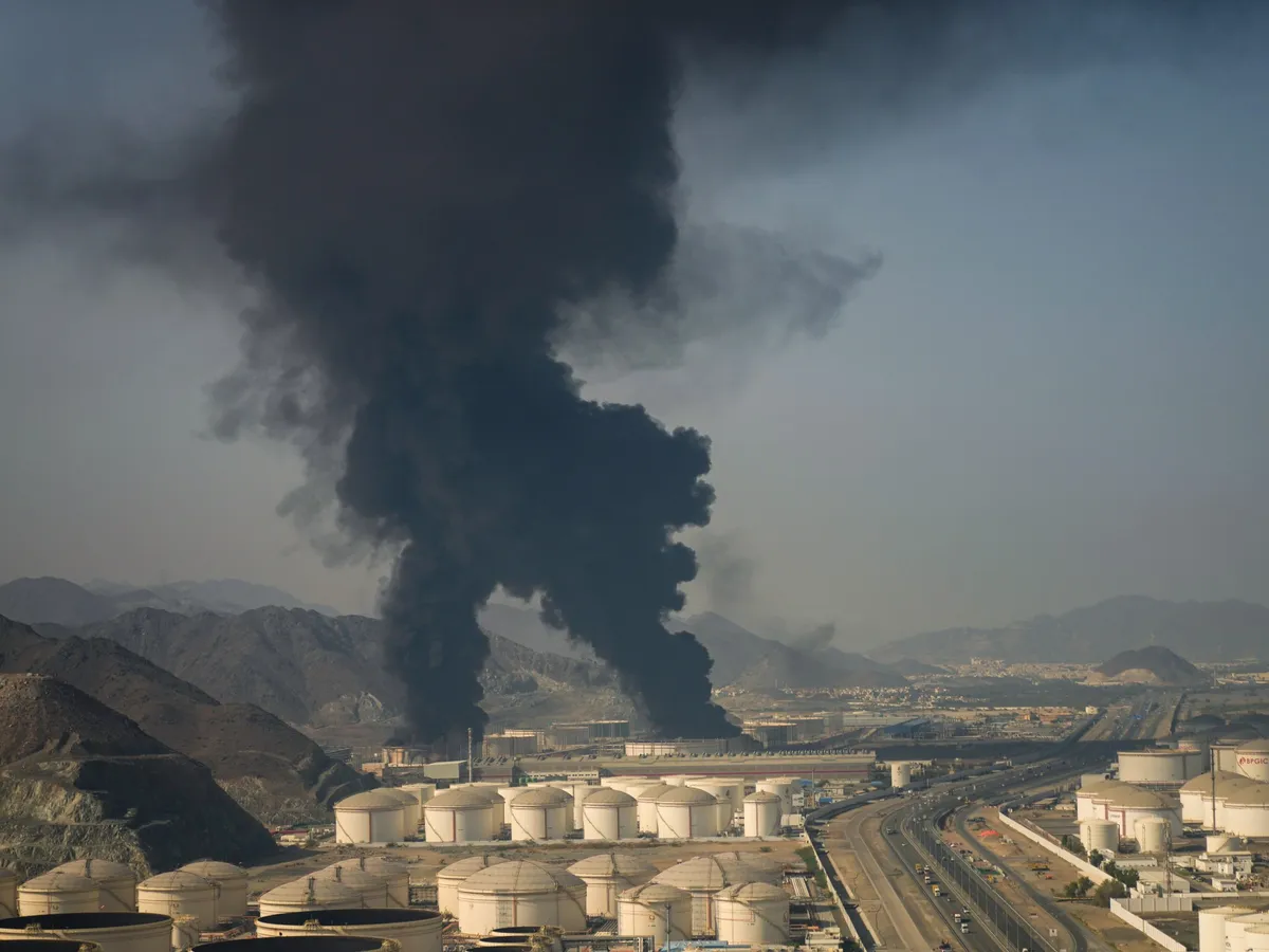 Drone sparks fire at UAE oil site as Gulf takes more hits amid Iran war