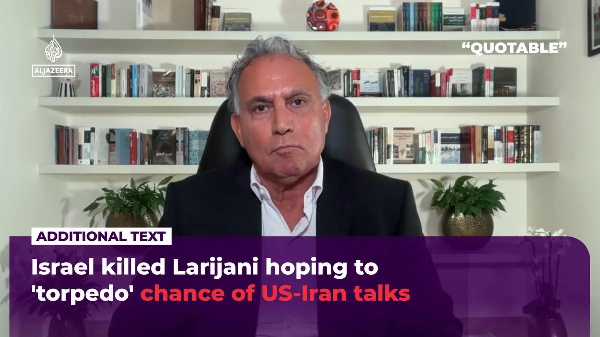 Israel killed Larijani hoping to ‘torpedo’ chance of US-Iran talks
