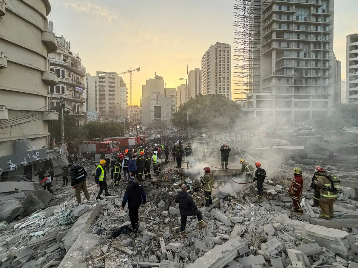 Israel bombs central Beirut, killing 6, strafes south, east Lebanon