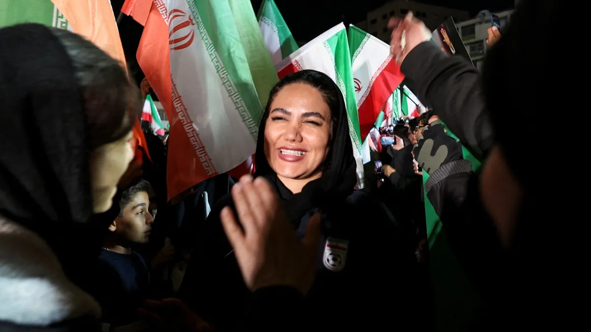 Iranian football players celebrated in Tehran