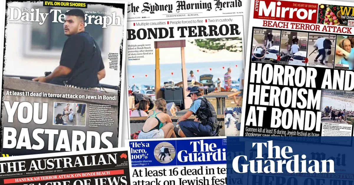 ‘Horror and heroism at Bondi’: what the papers say about the Sydney terrorist attack