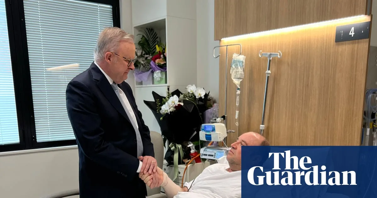 ‘Best of our country’: Australian prime minister visits Bondi hero Ahmed al-Ahmed in Sydney hospital