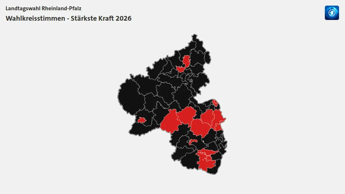 Wahlkarte zur Landtagswahl in Rheinland-Pfalz 2026