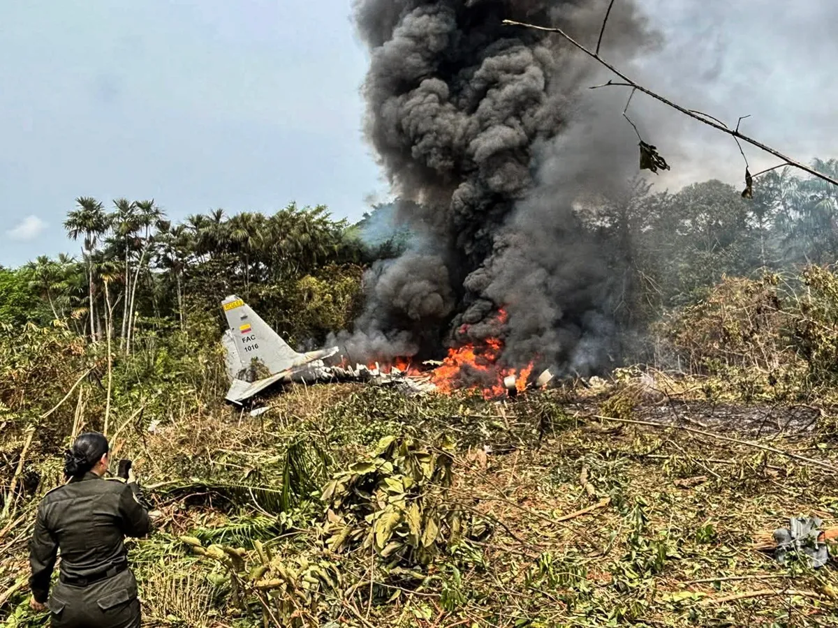At least one killed after Colombian military plane crashes on takeoff