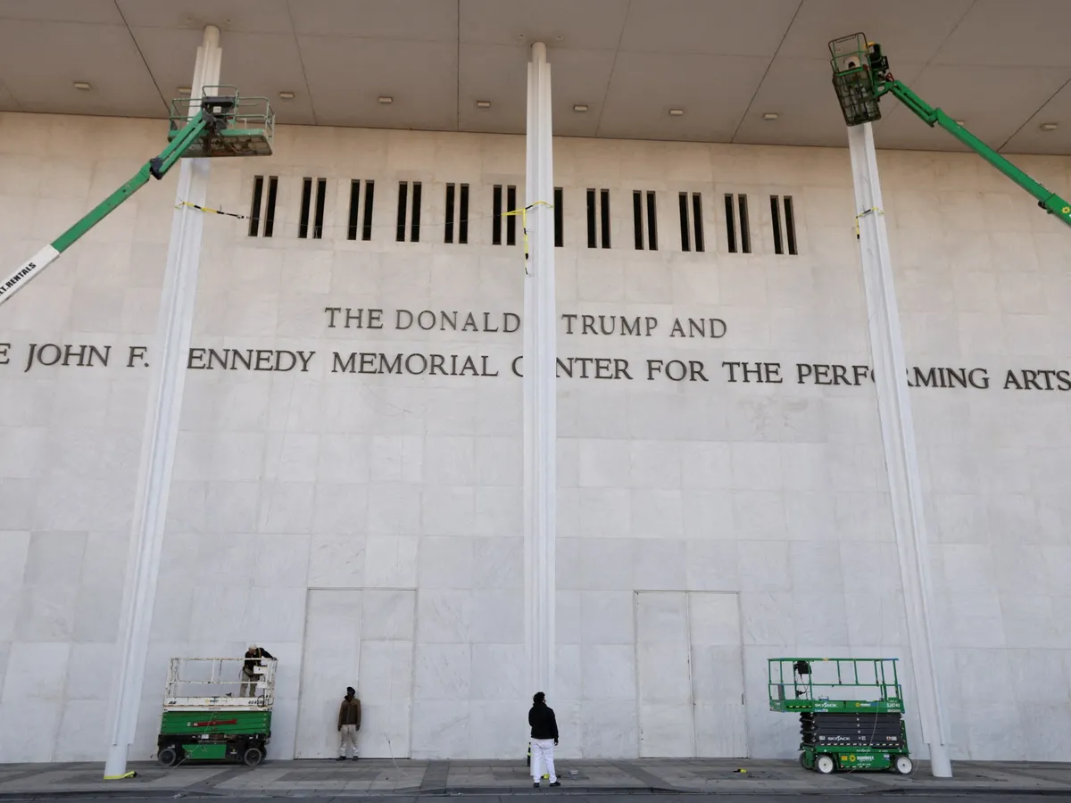 Trump’s name added to Kennedy Center exterior, one day after vote to rename