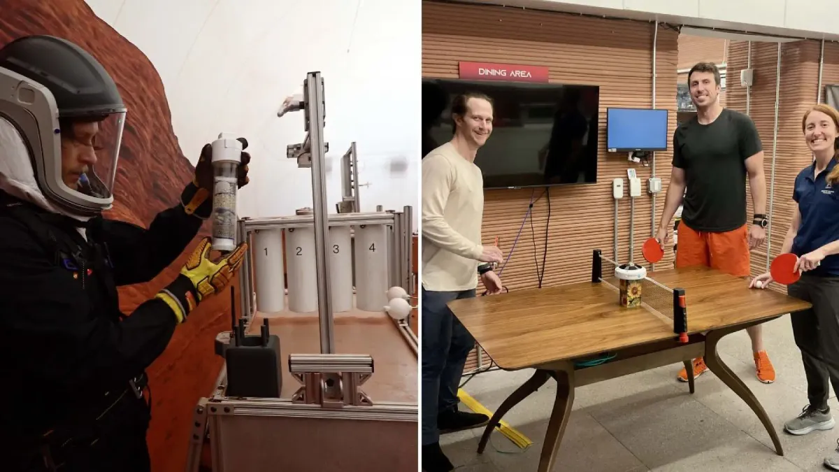 
         Así es la vida en un hábitat que simula la vida en Marte: desde escasez de recursos hasta partidas de ping-pong 
    