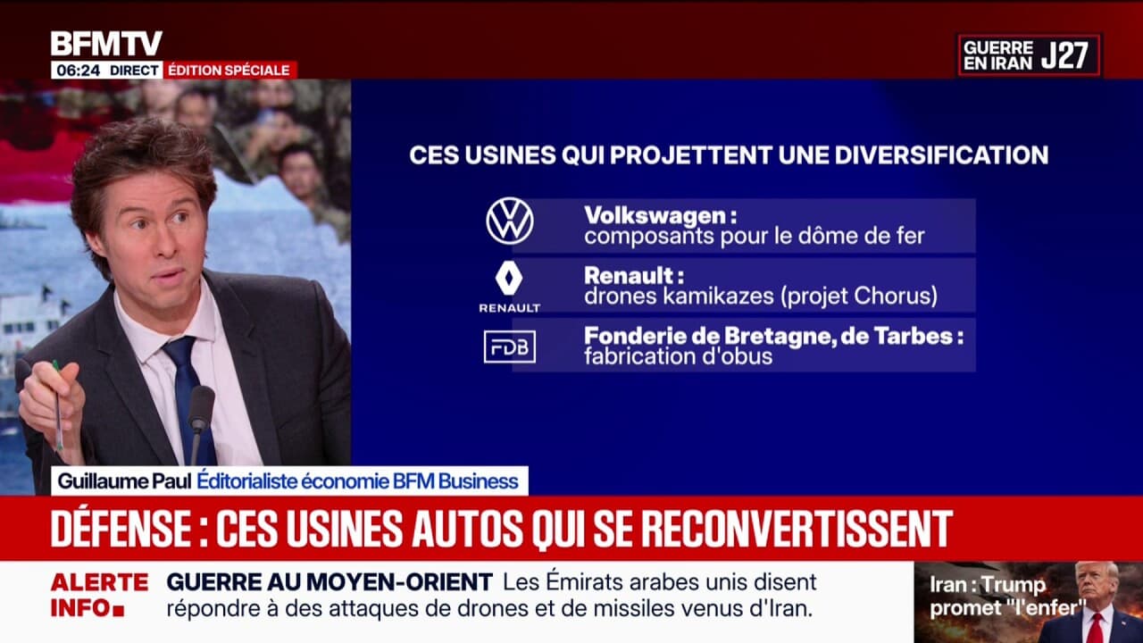 Volkswagen, Renault...Des usines automobiles en difficulté reconverties dans l'armement