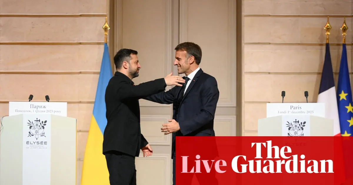 Zelenskyy meets with Macron, as US negotiators Steve Witkoff and Jared Kushner head to Moscow – Europe live