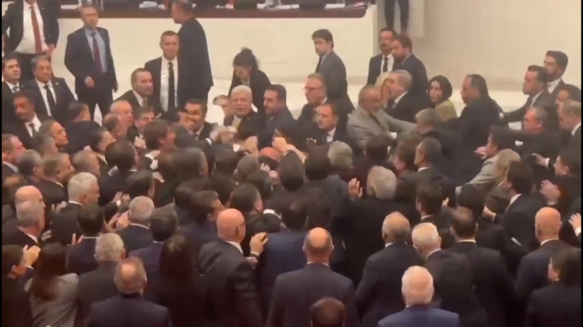Brawl breaks out in Turkish parliament on last day of budget talks