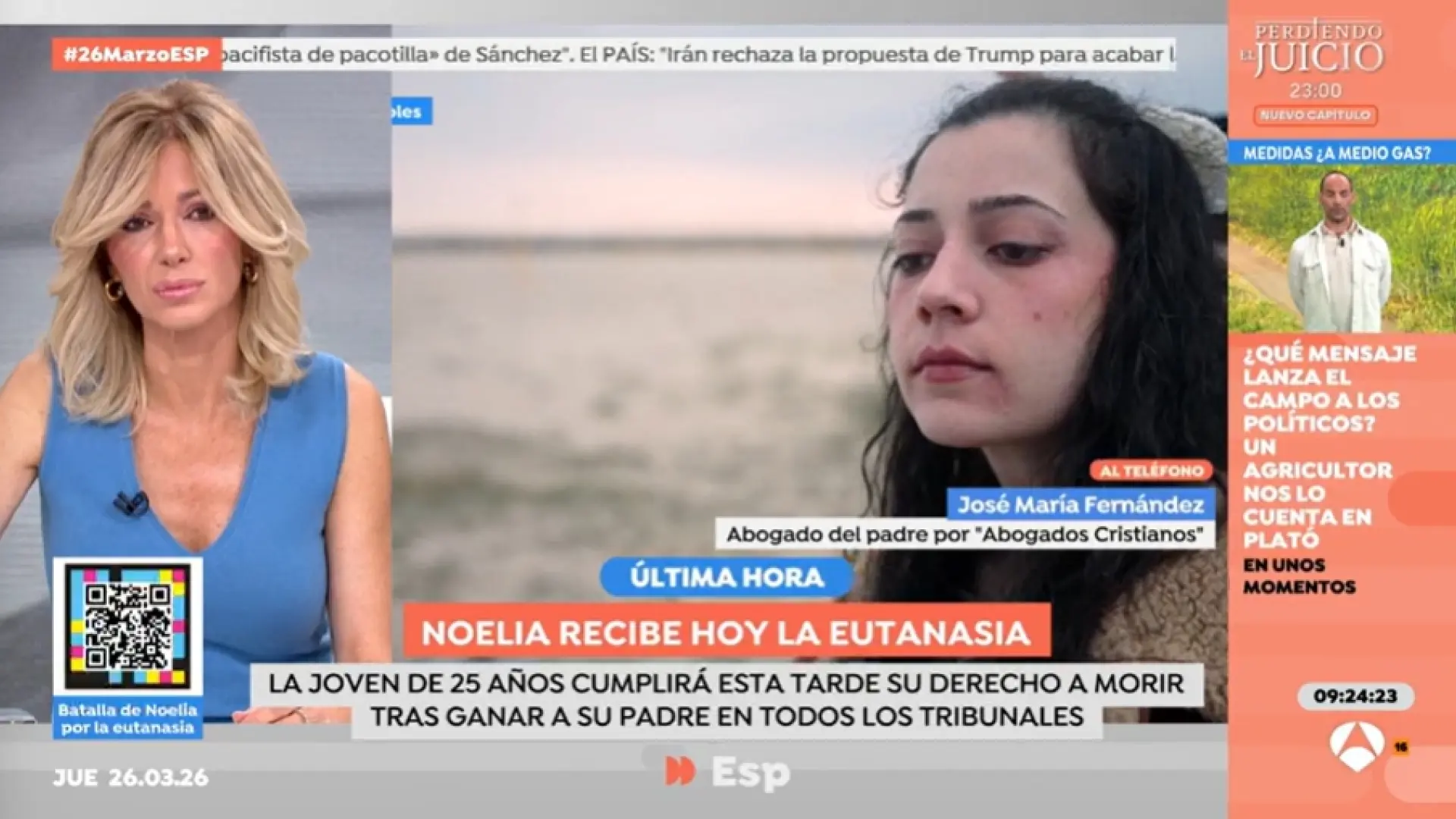 
         El abogado del padre de Noelia Castillo, sobre la eutanasia: "Él ha cometido errores, pero quiere enmendarlos" 
    