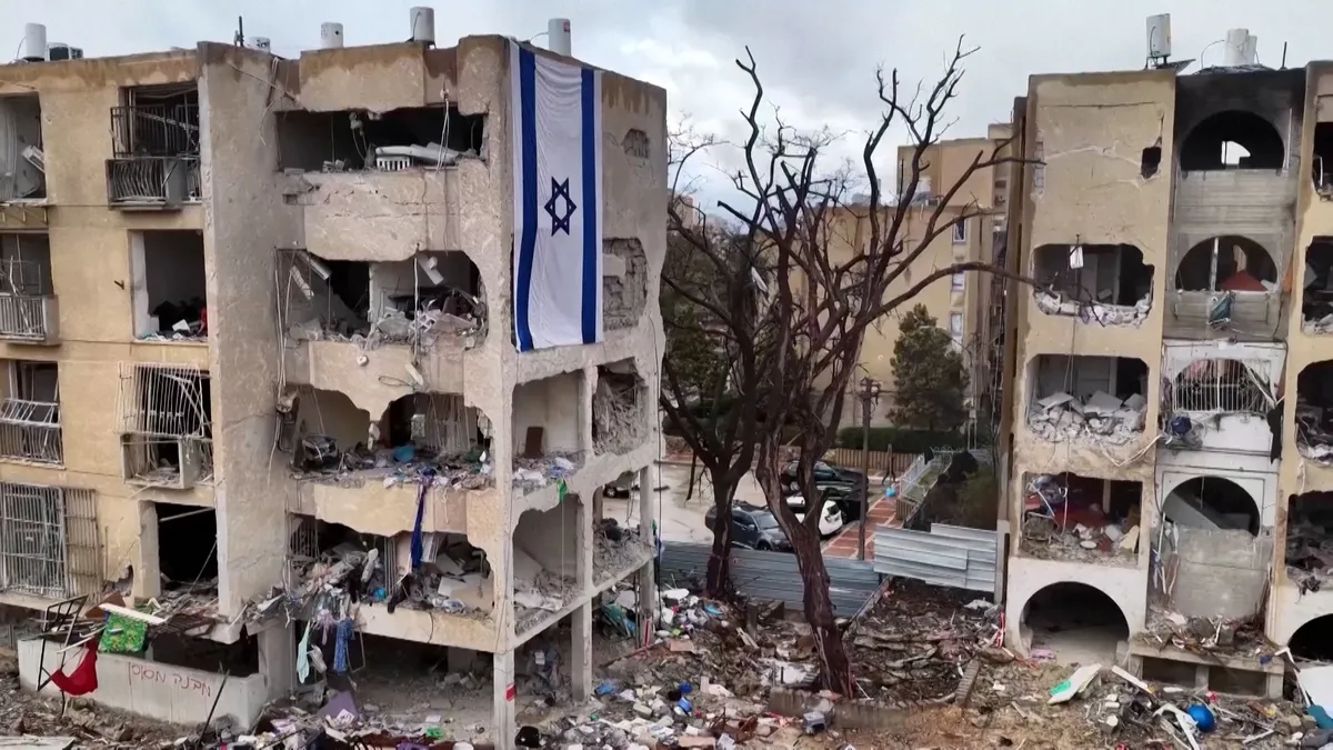 Drone reveals extent of Iranian missile damage in Israeli city of Arad