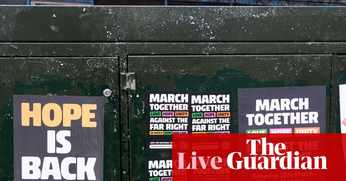 Hundreds of thousands of people expected at London march against the far right – live