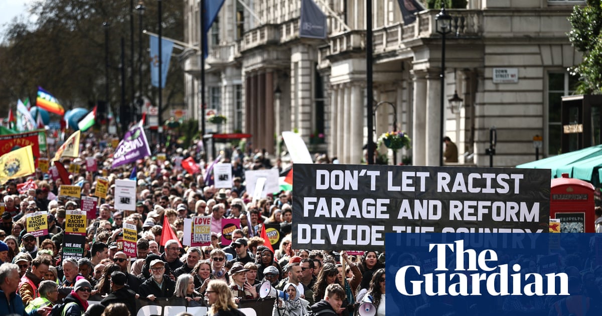 Thousands march against far right in London in biggest ever multicultural protest