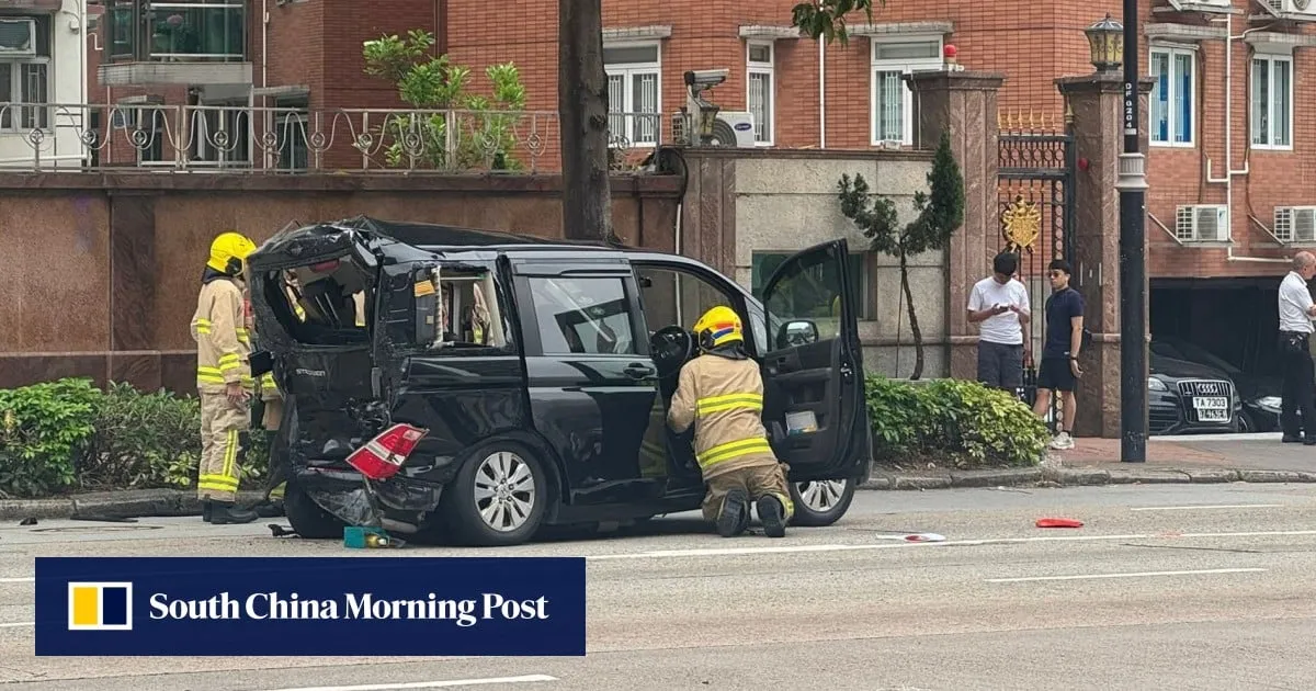 4 injured in multi-vehicle collision on busy Hong Kong road