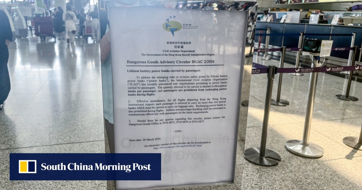 Hong Kong passengers caught off guard by new airport limit of 2 power banks