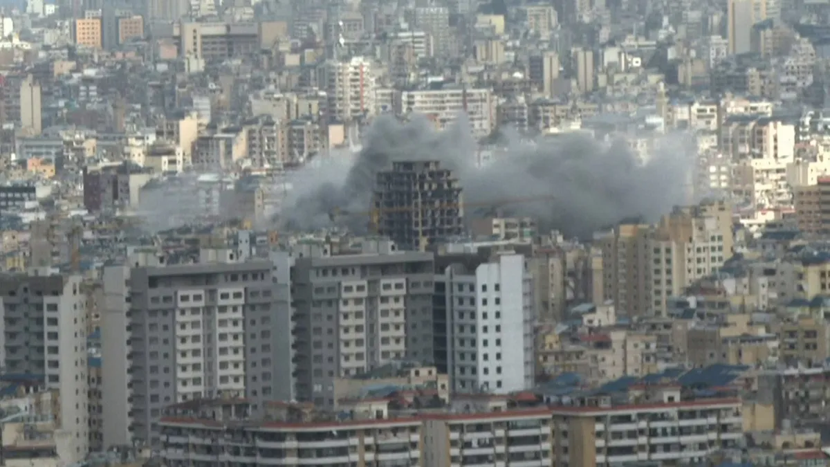 Smoke rise from Beirut suburbs following Israeli attack