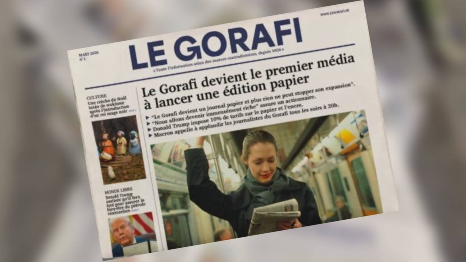 La satire "contribue à la respiration du débat démocratique" : le site satirique Le Gorafi se lance en version papier