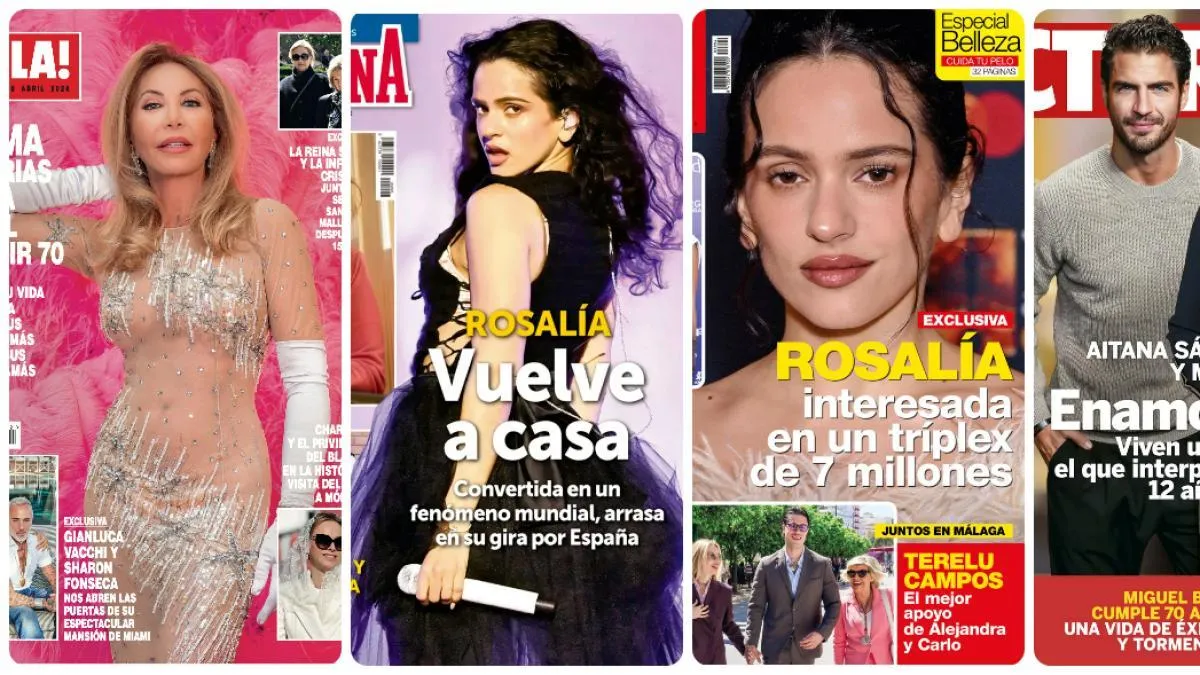 
                                                                                                             Norma Duval, Rosalía y Maxi Iglesias con Aitana Sánchez Gijón protagonizan las portadas
                                                                                                         