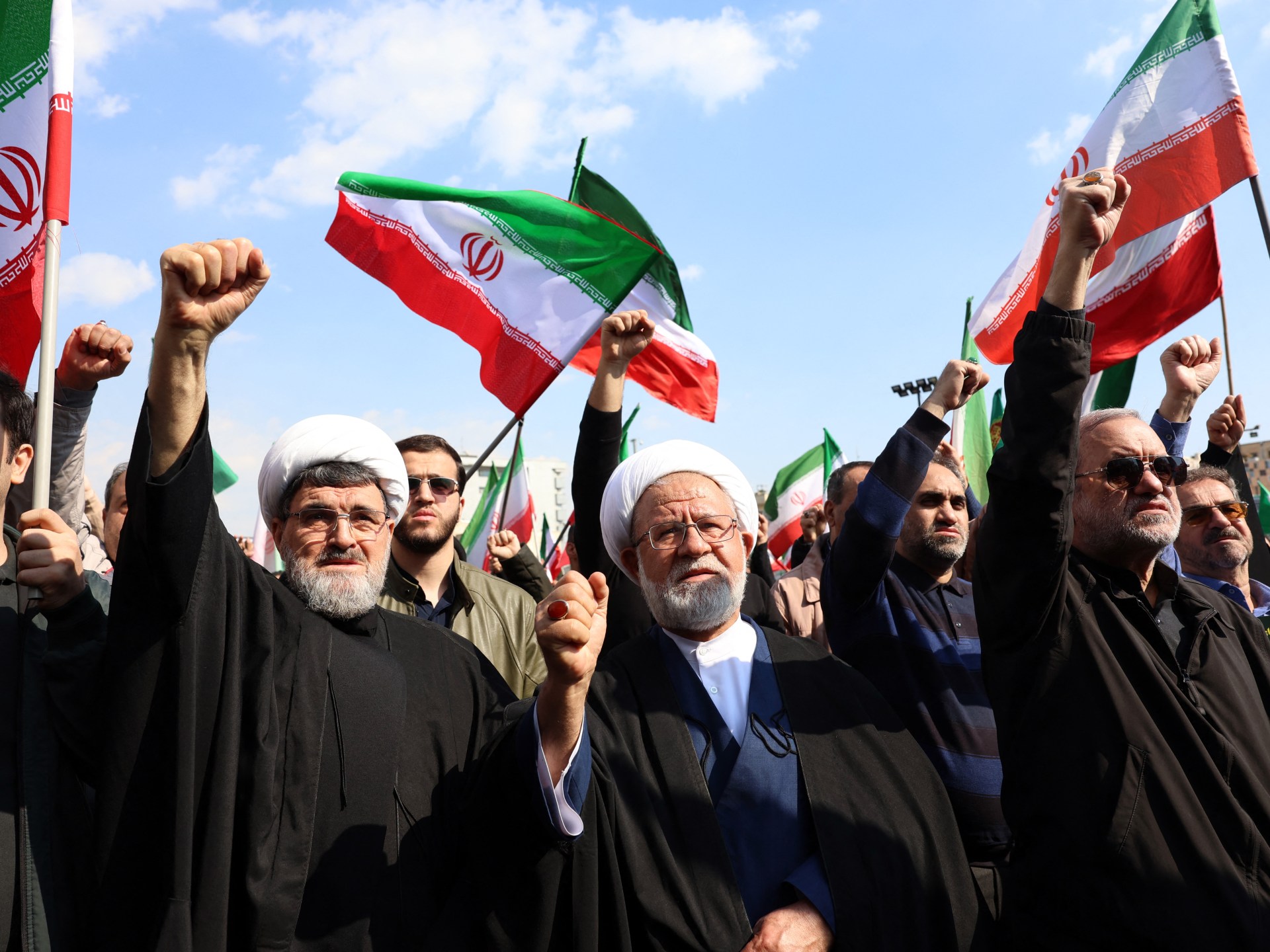 Iran authorities await war ‘victory’ as supporters mark 1979 anniversary