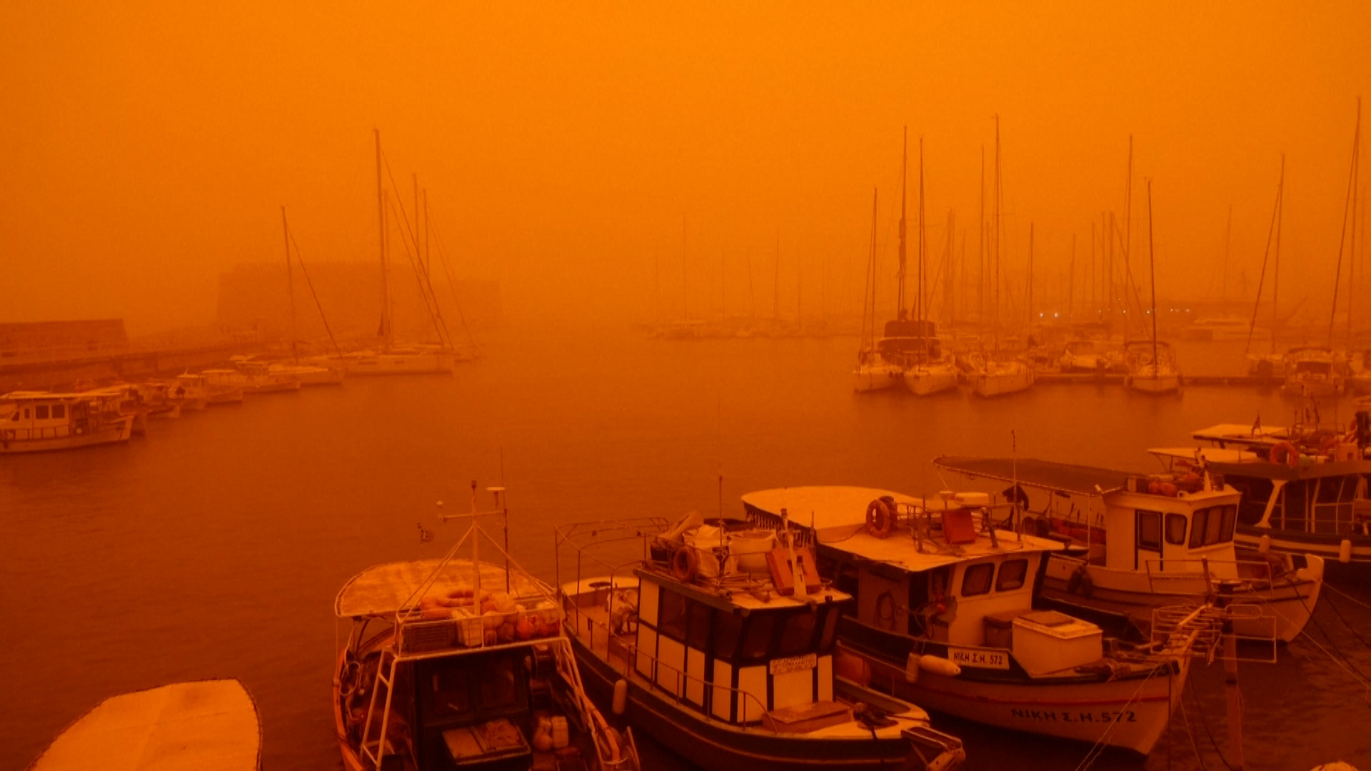 Crete turns orange as Saharan dust sweeps in