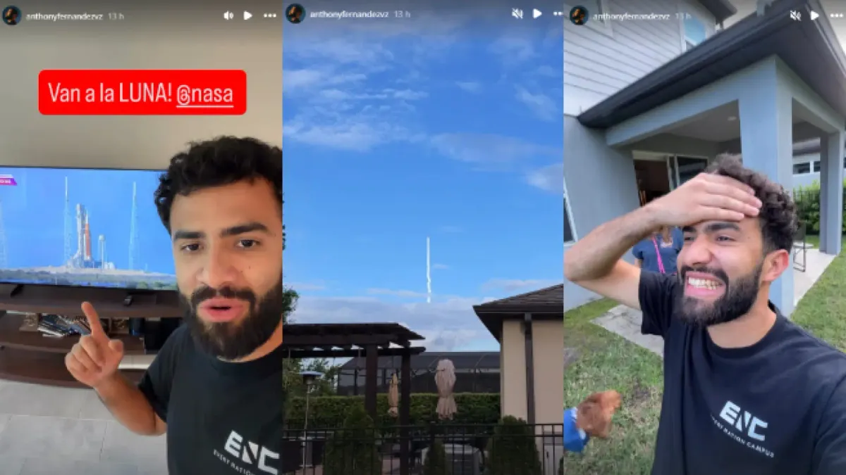 
         La sorprendente reacción de un joven que ve desde el jardín de su casa el lanzamiento de Artemis II 
    