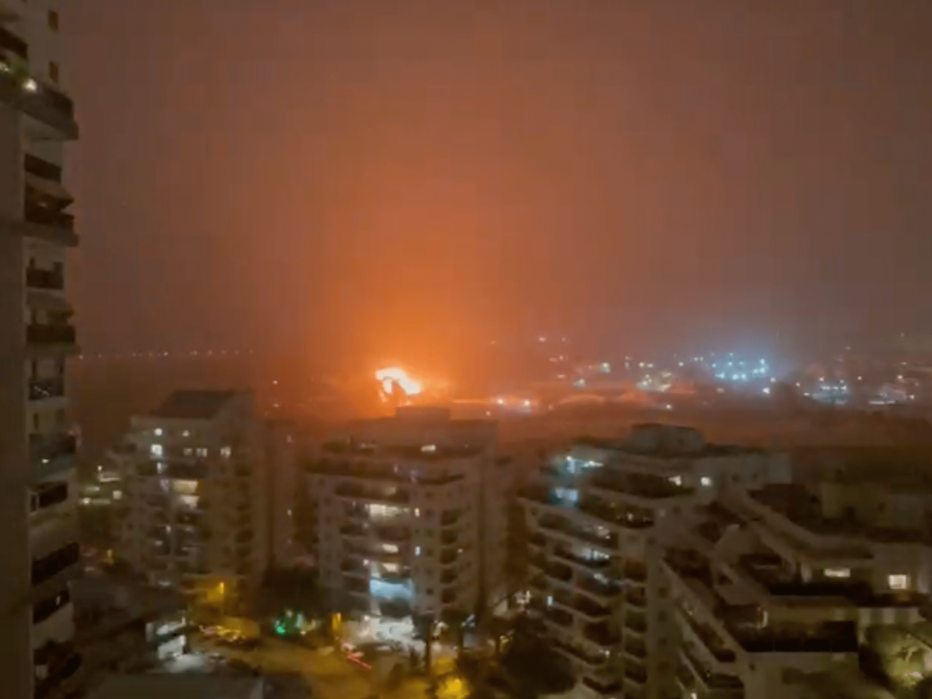 Videos capture projectile falling in central Israel after Iran strike